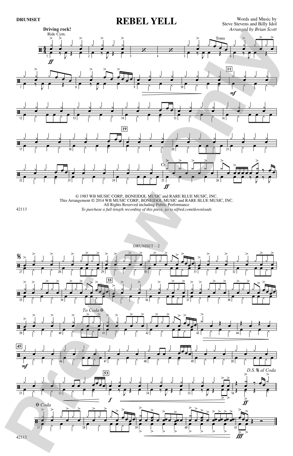 Rebel Yell: Drums