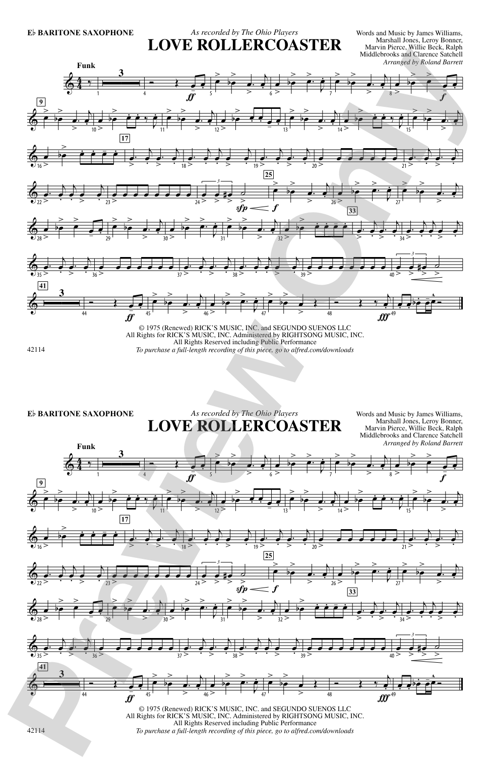 Love Rollercoaster: E-flat Baritone Saxophone