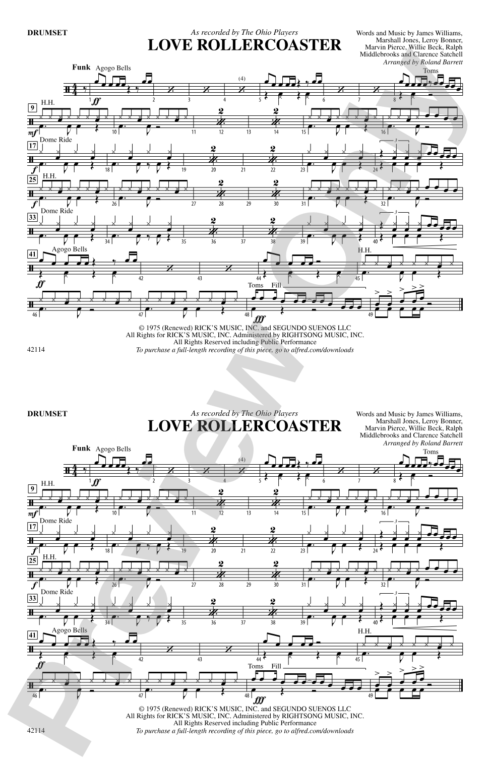 Love Rollercoaster: Drums