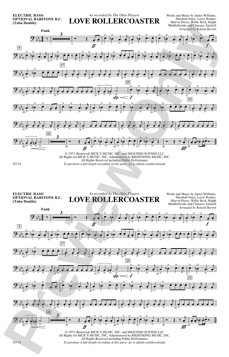 Love Rollercoaster: Electric Bass