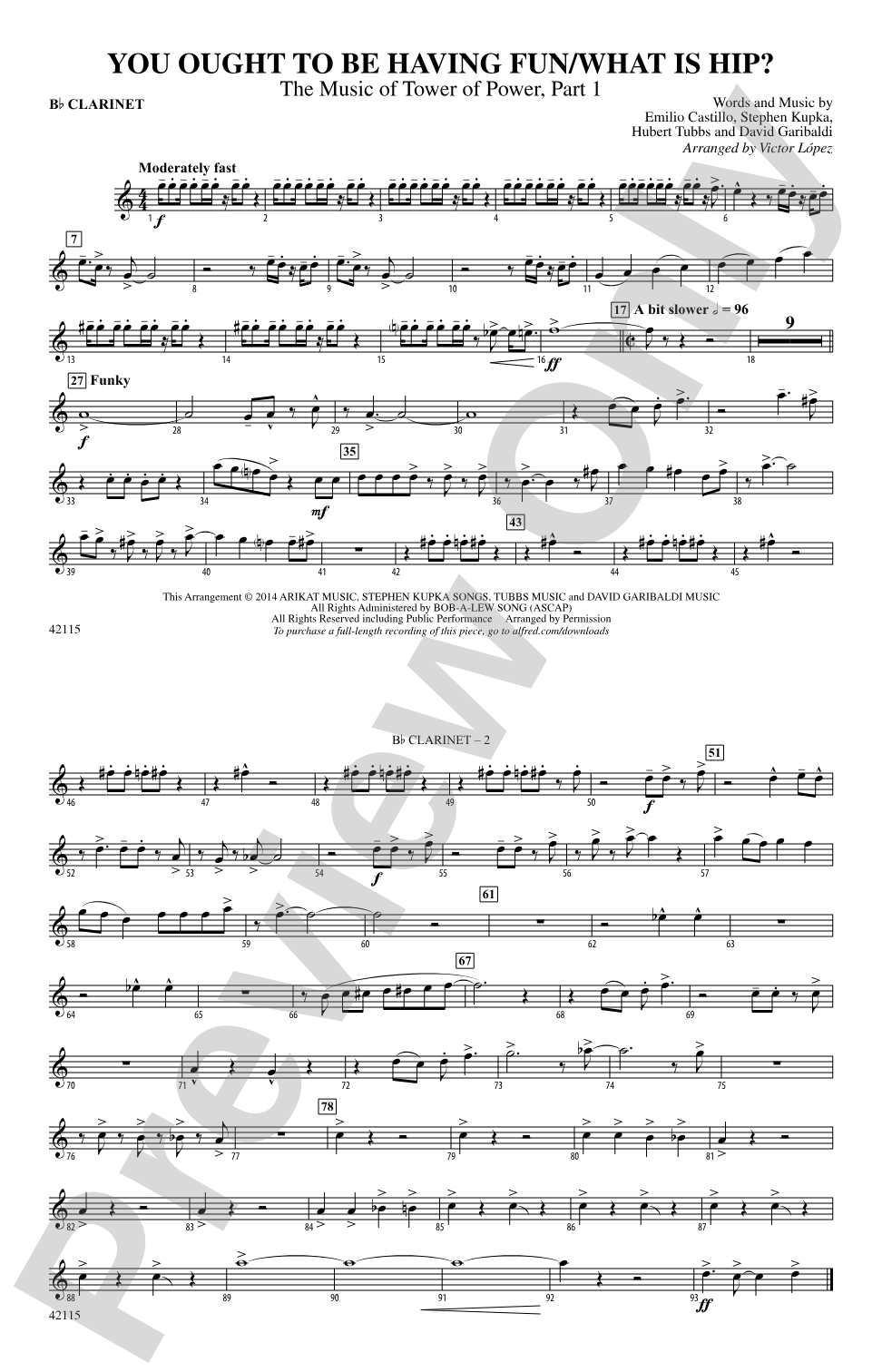 You Ought to Be Having Fun / What Is Hip?: 1st B-flat Clarinet
