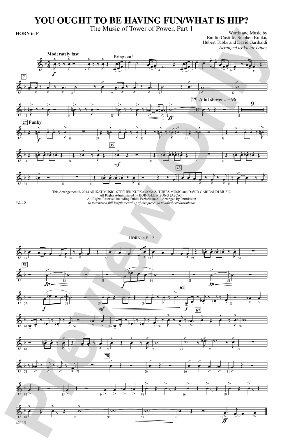 You Ought to Be Having Fun / What Is Hip?: 1st F Horn