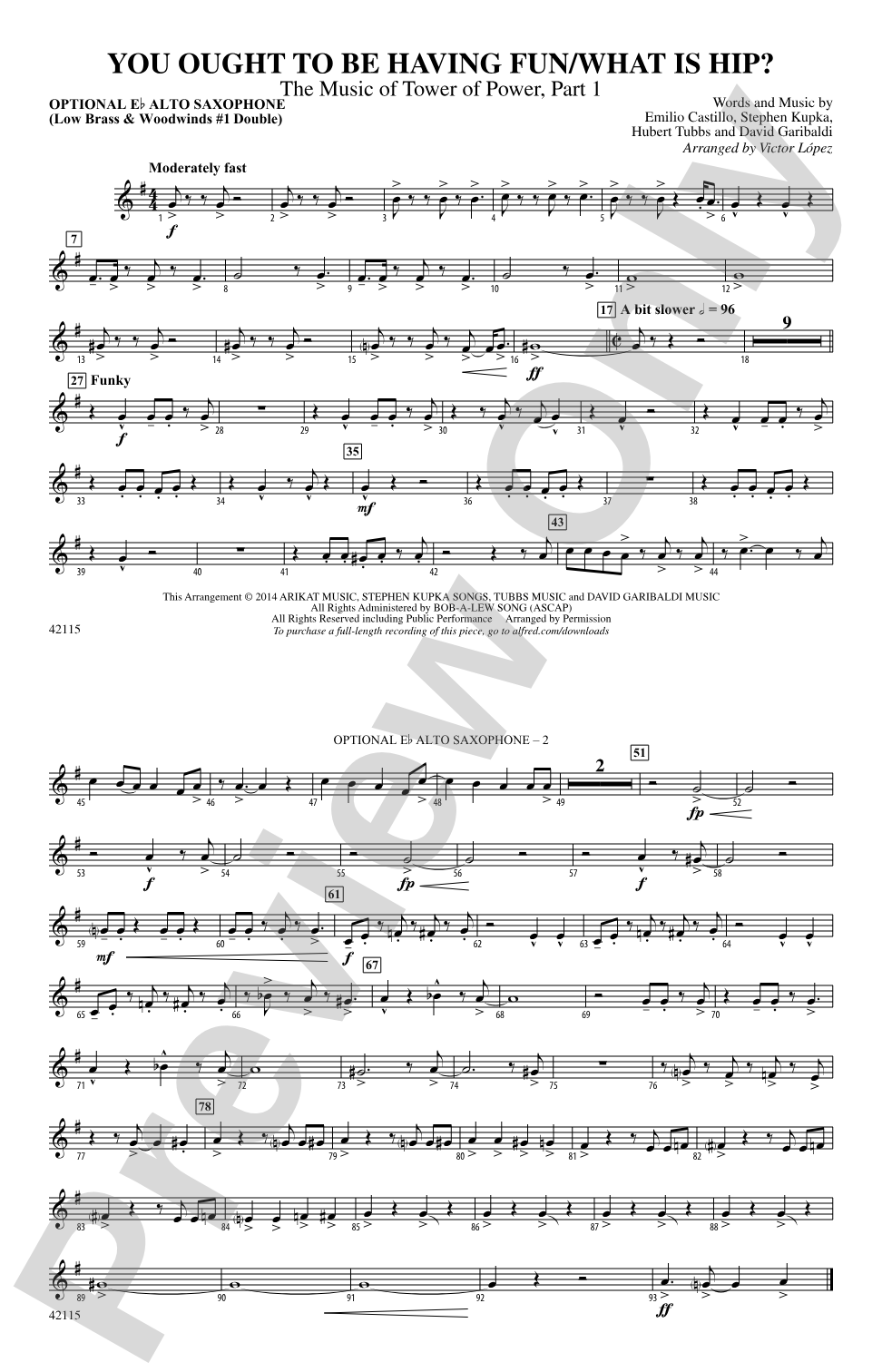 You Ought to Be Having Fun / What Is Hip?: Optional Alto Sax