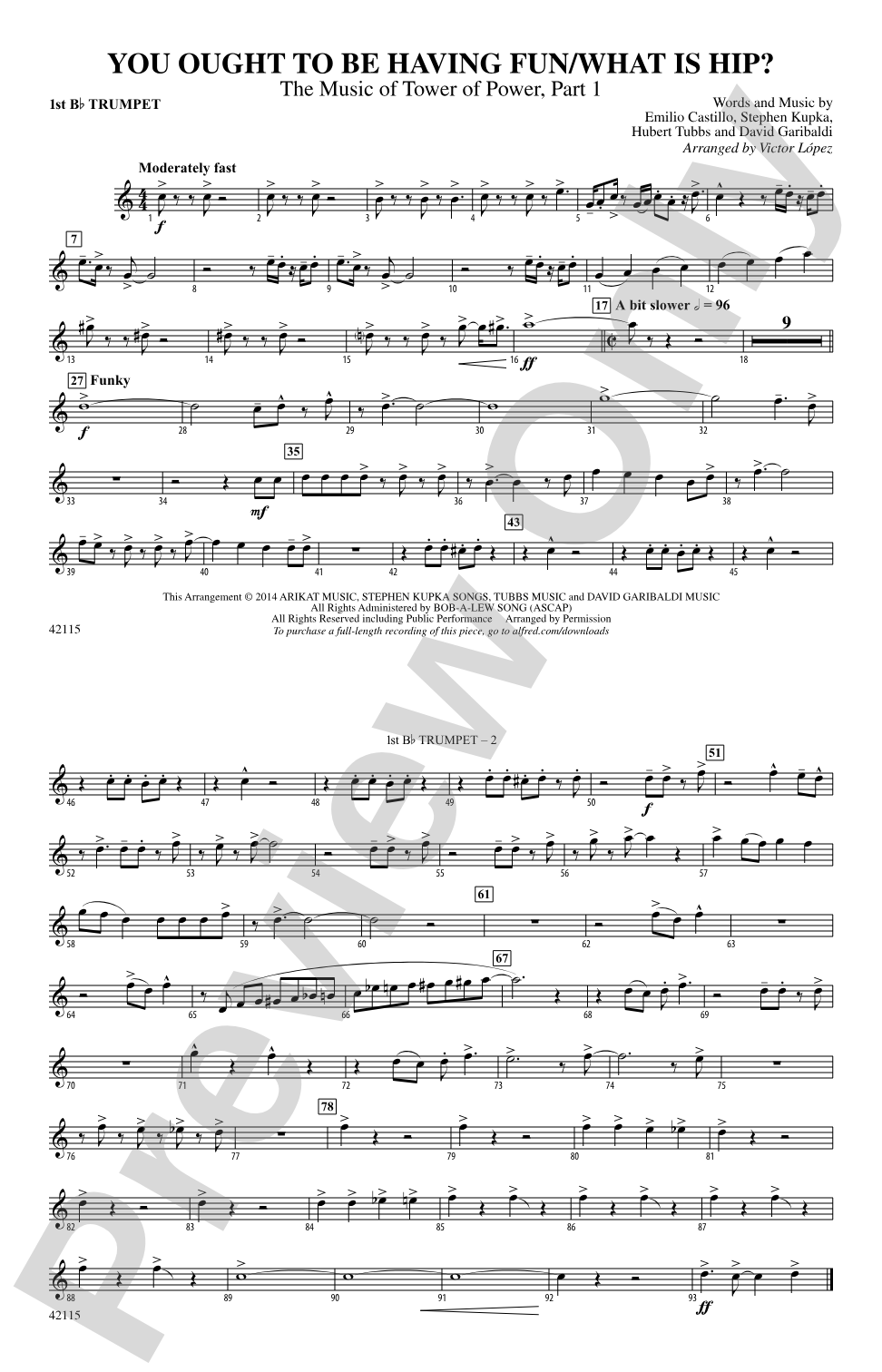 You Ought to Be Having Fun / What Is Hip?: 1st B-flat Trumpet