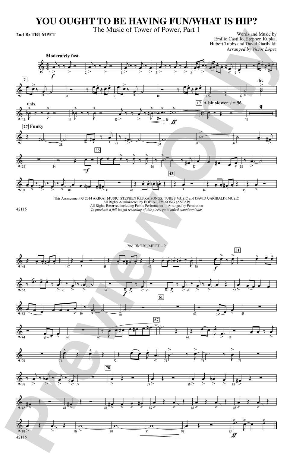 You Ought to Be Having Fun / What Is Hip?: 2nd B-flat Trumpet