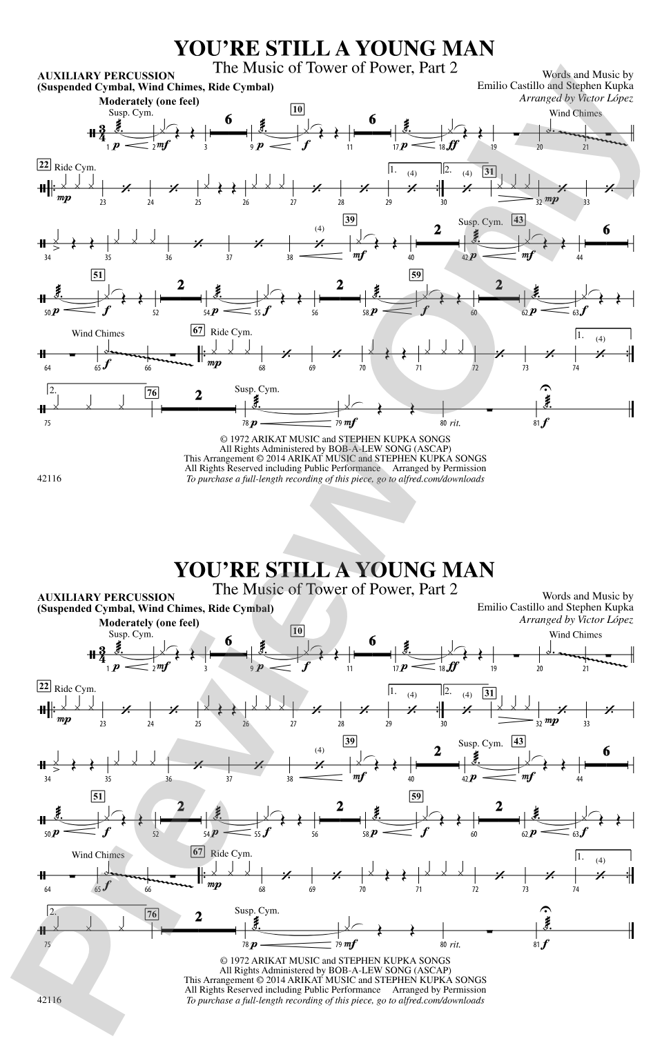 You're Still a Young Man: Auxiliary Percussion