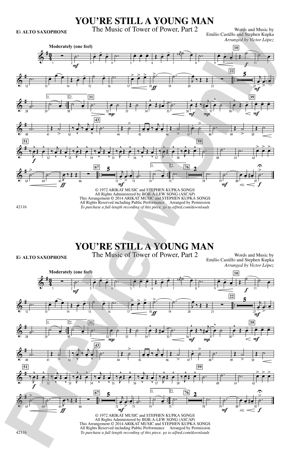 You're Still a Young Man: E-flat Alto Saxophone