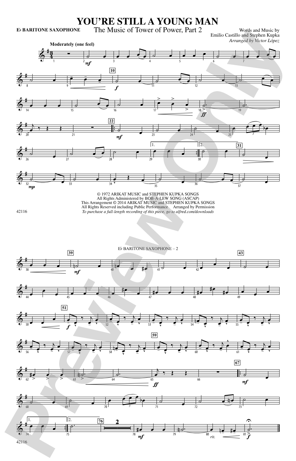You're Still a Young Man: E-flat Baritone Saxophone