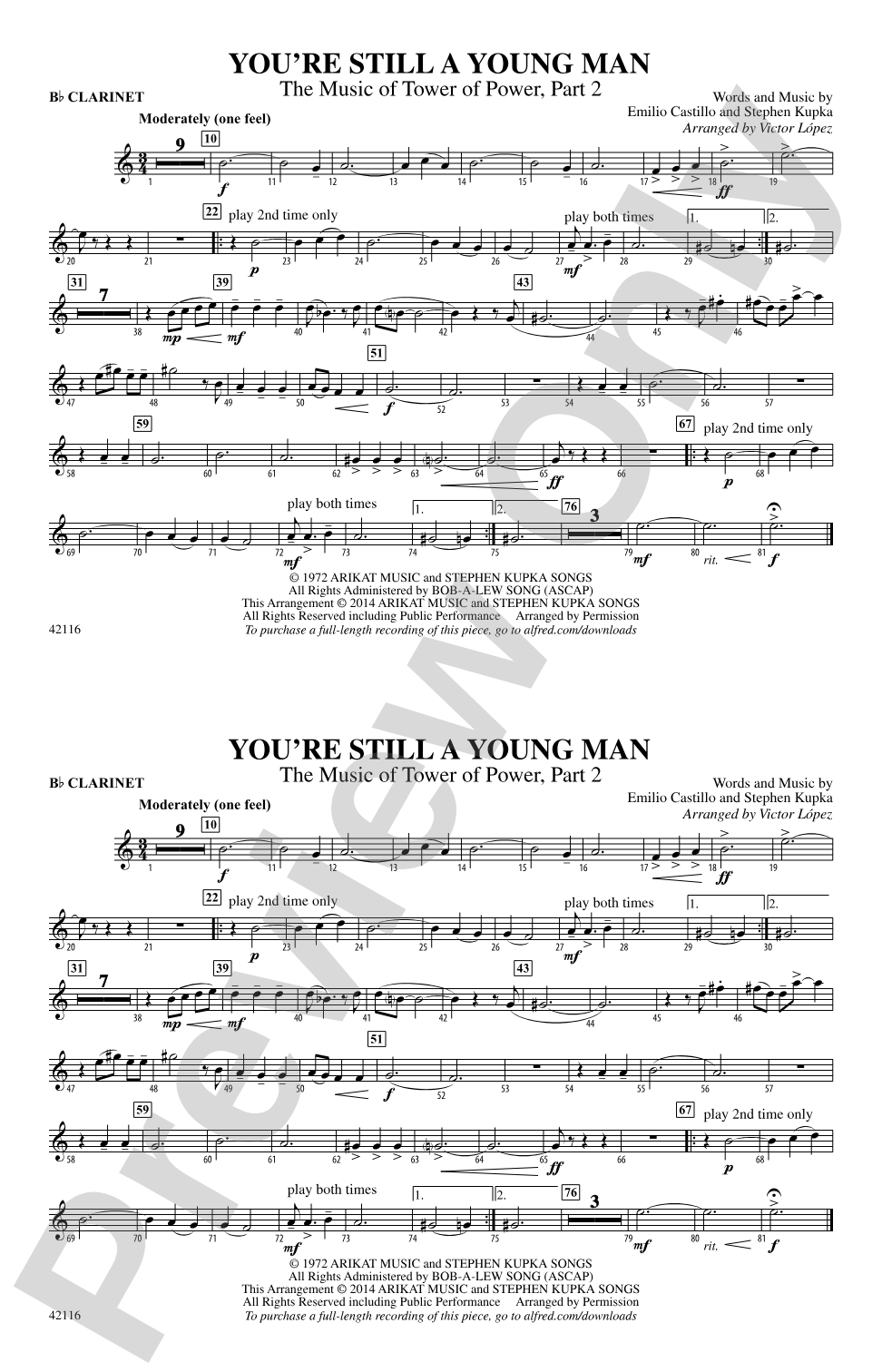 You're Still a Young Man: 1st B-flat Clarinet
