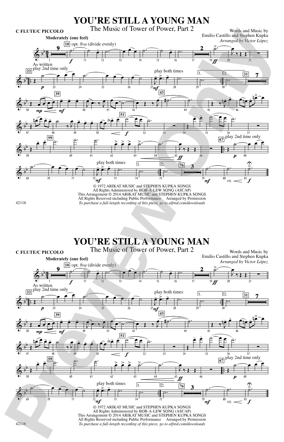You're Still a Young Man: Flute