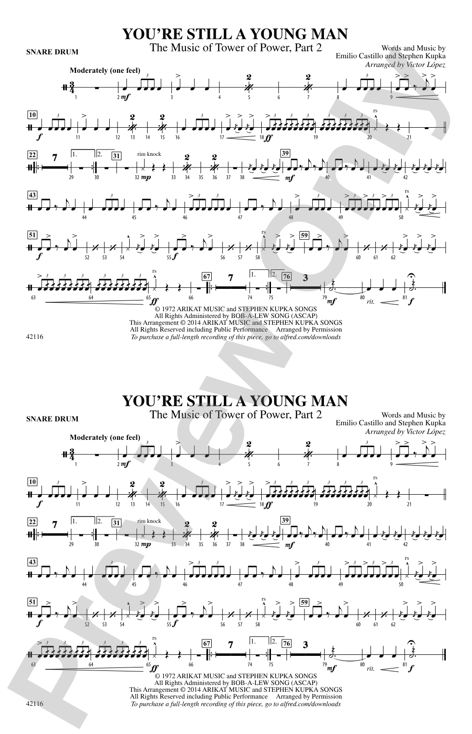 You're Still a Young Man: Snare Drum