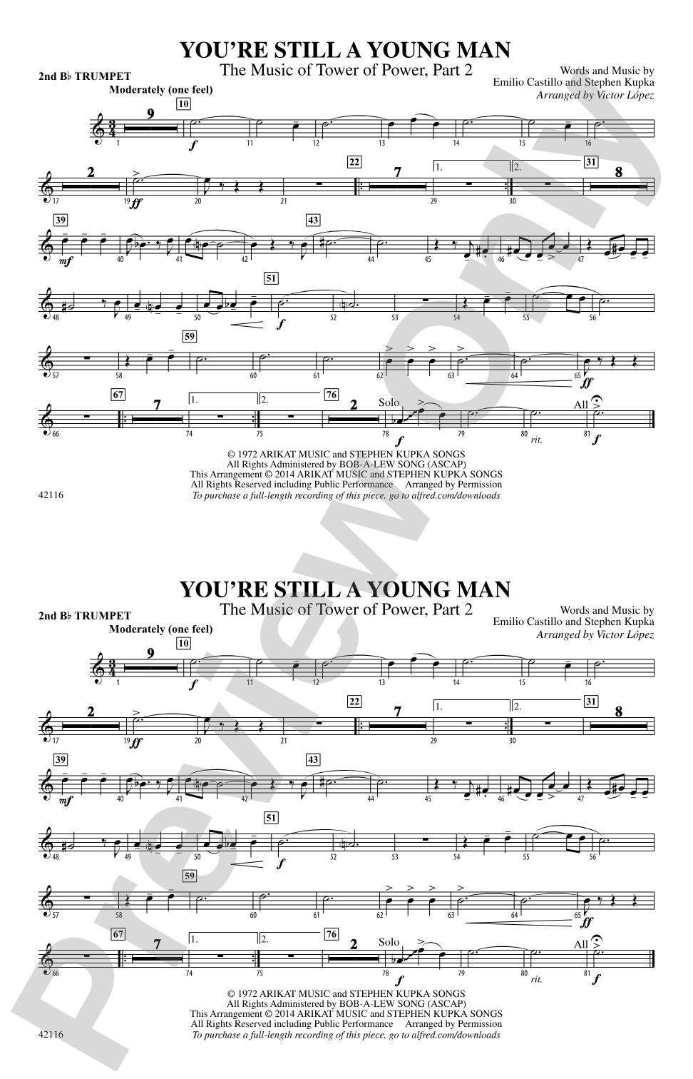 You're Still a Young Man: 2nd B-flat Trumpet