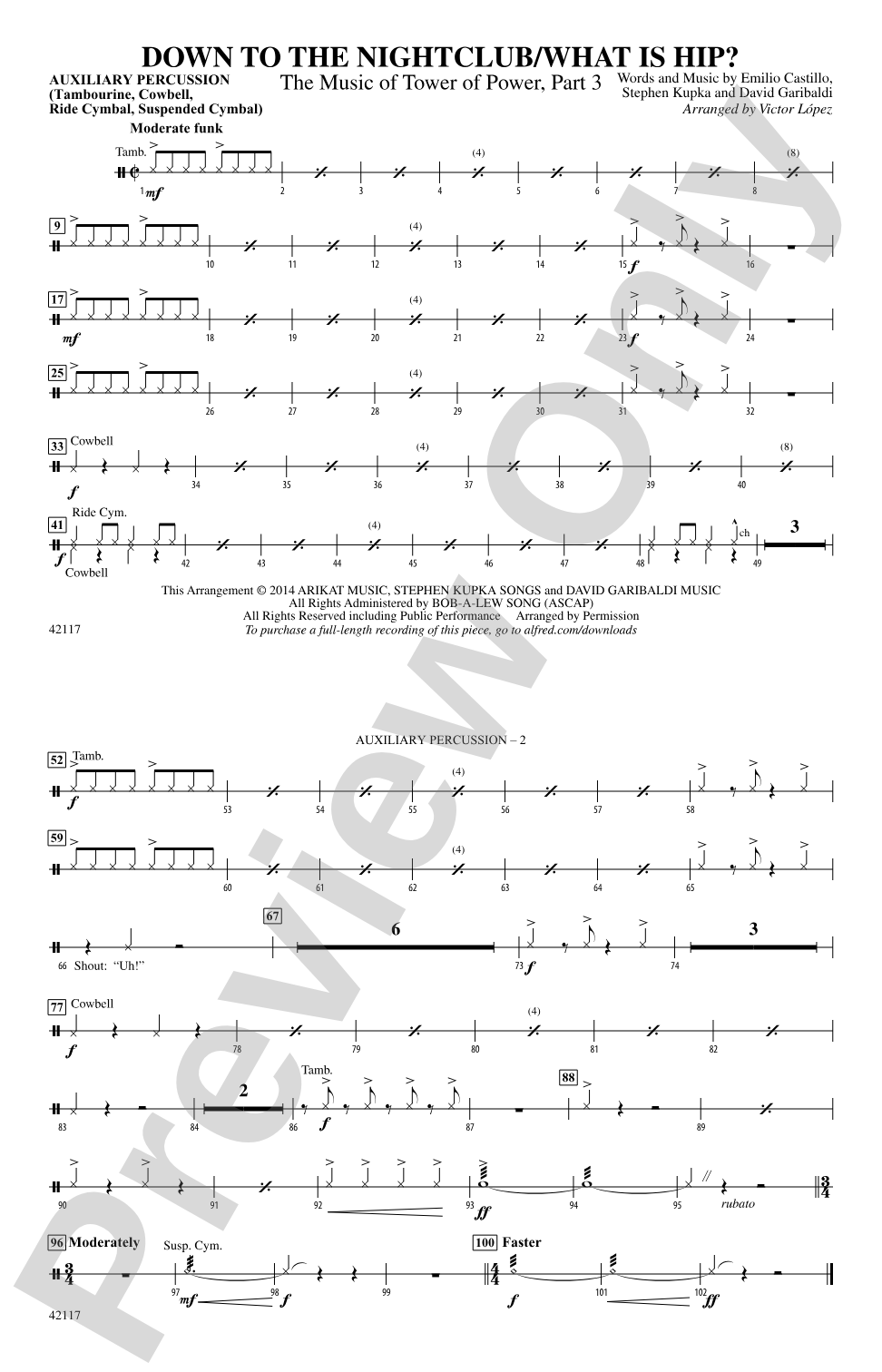 Down to the Nightclub / What Is Hip?: Auxiliary Percussion