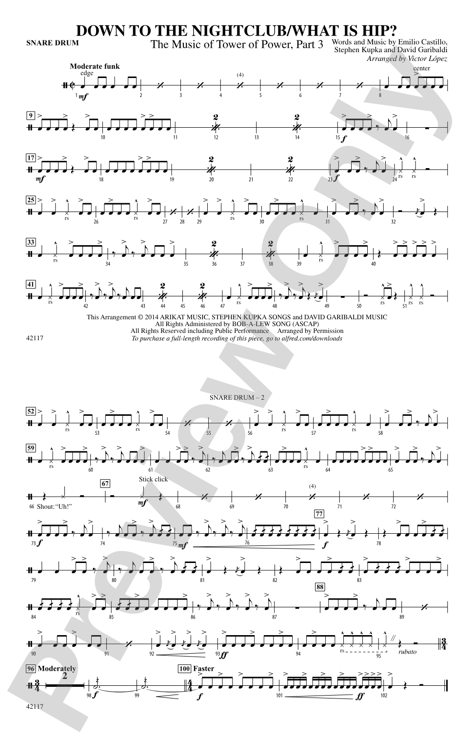 Down to the Nightclub / What Is Hip?: Snare Drum