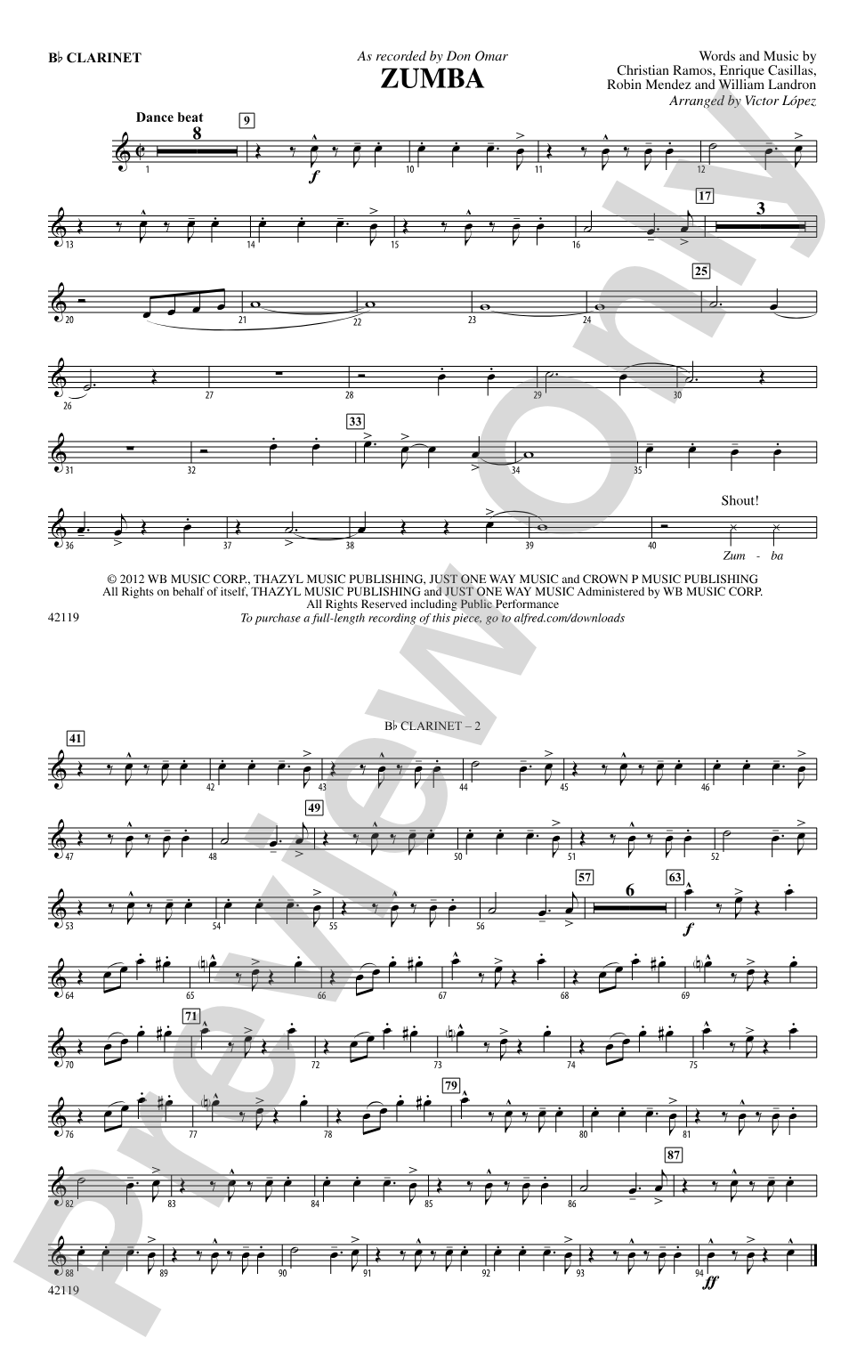 Zumba: 1st B-flat Clarinet