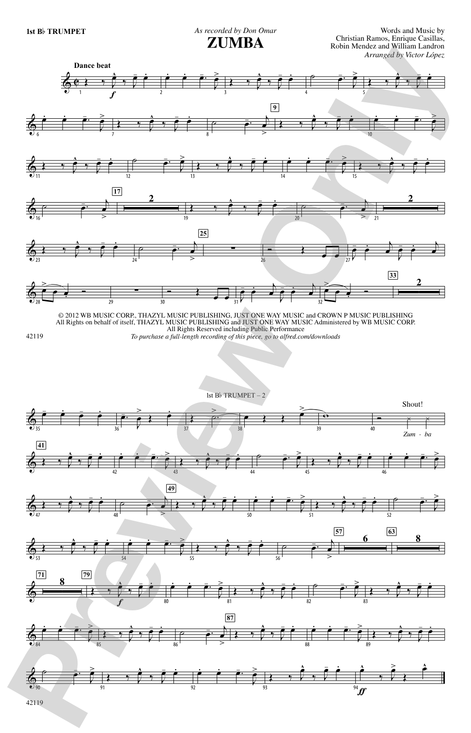 Zumba: 1st B-flat Trumpet