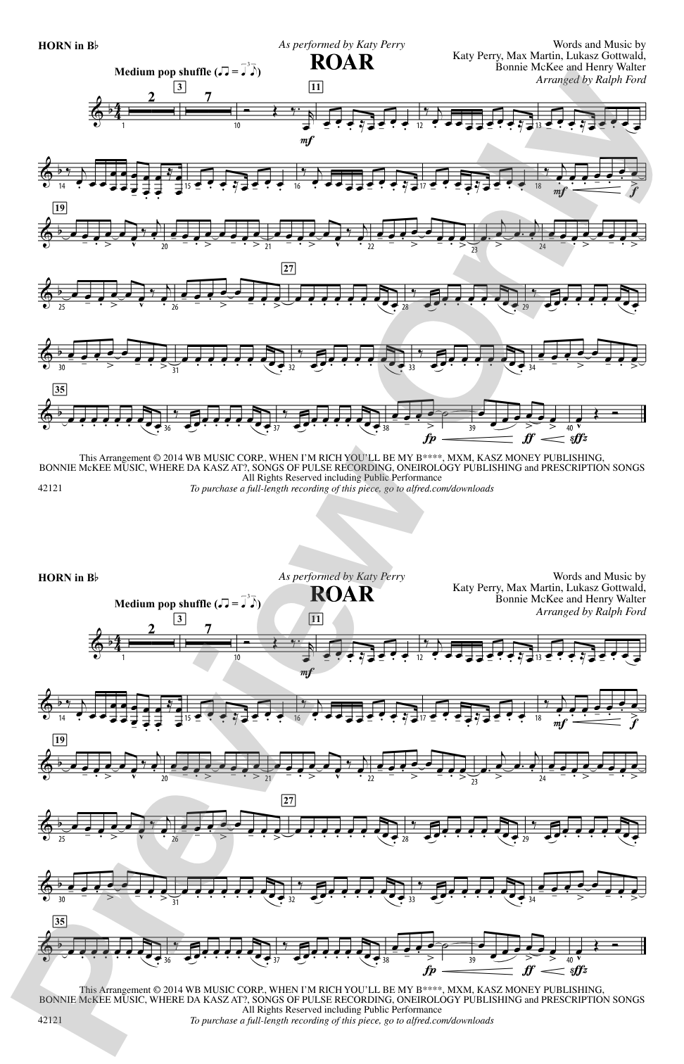 Roar: Horn in B flat
