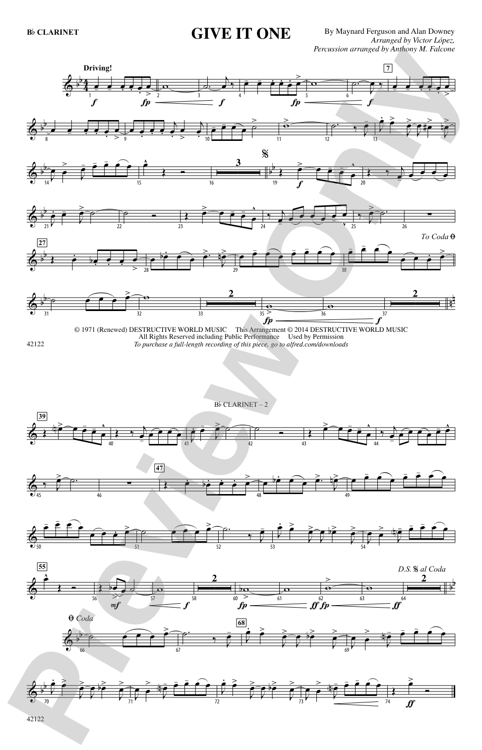 Give It One: 1st B-flat Clarinet