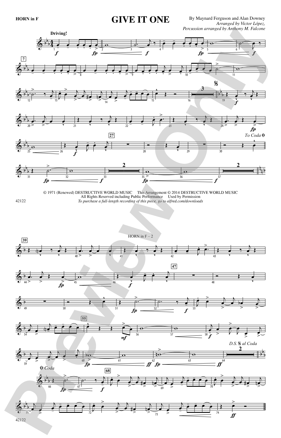 Give It One: 1st F Horn