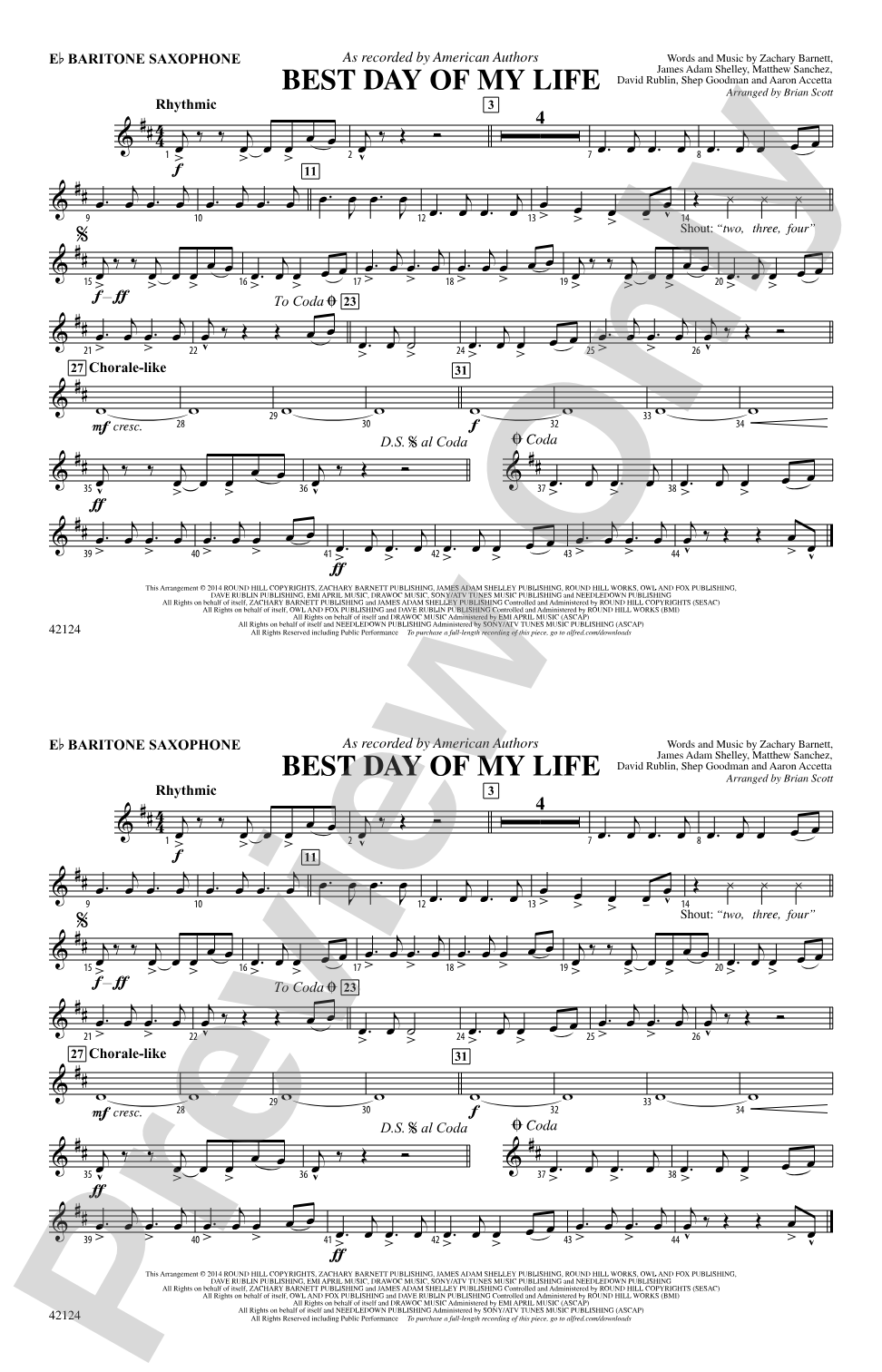 Best Day of My Life: E-flat Baritone Saxophone