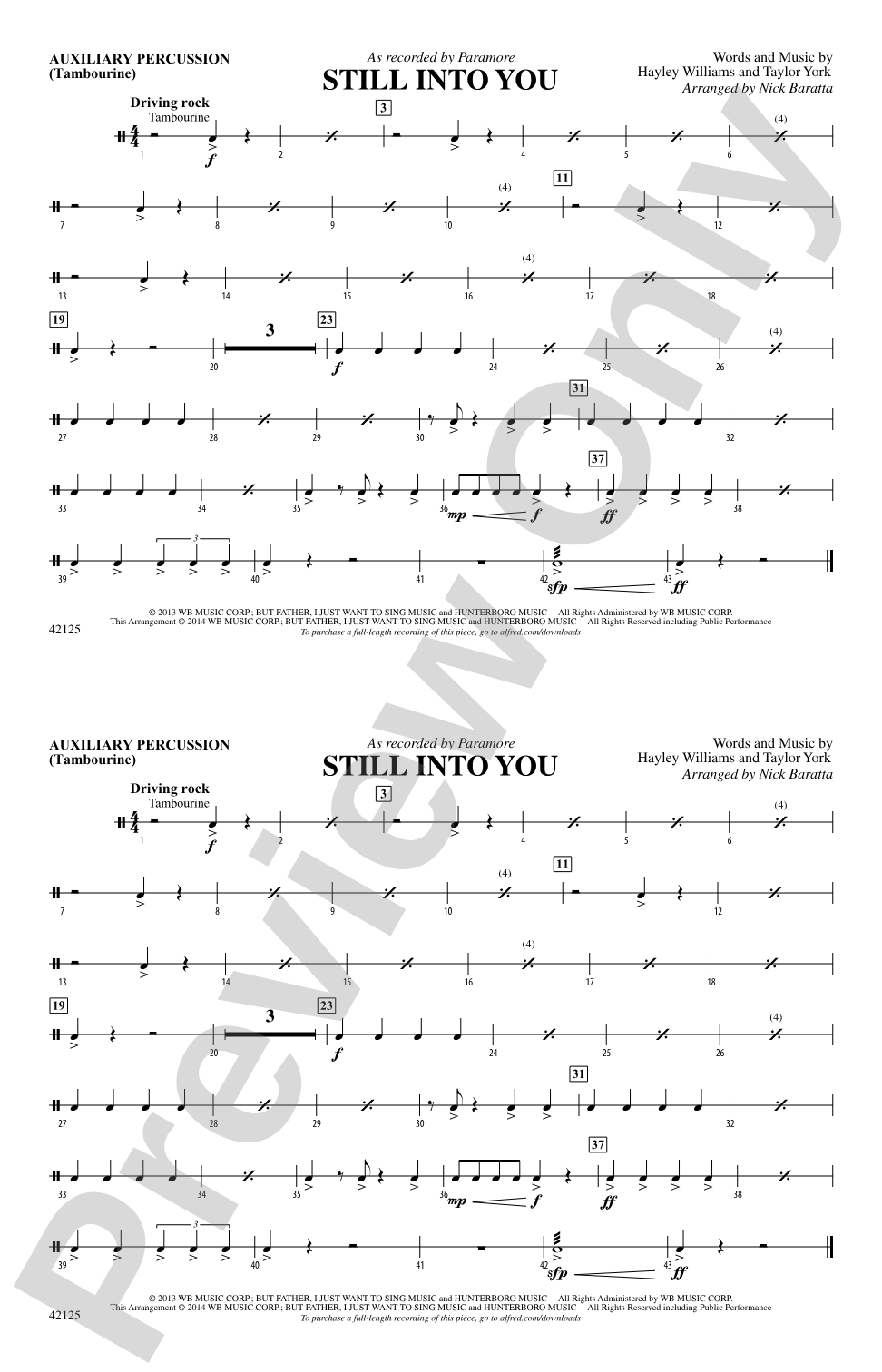 Still into You: Auxiliary Percussion