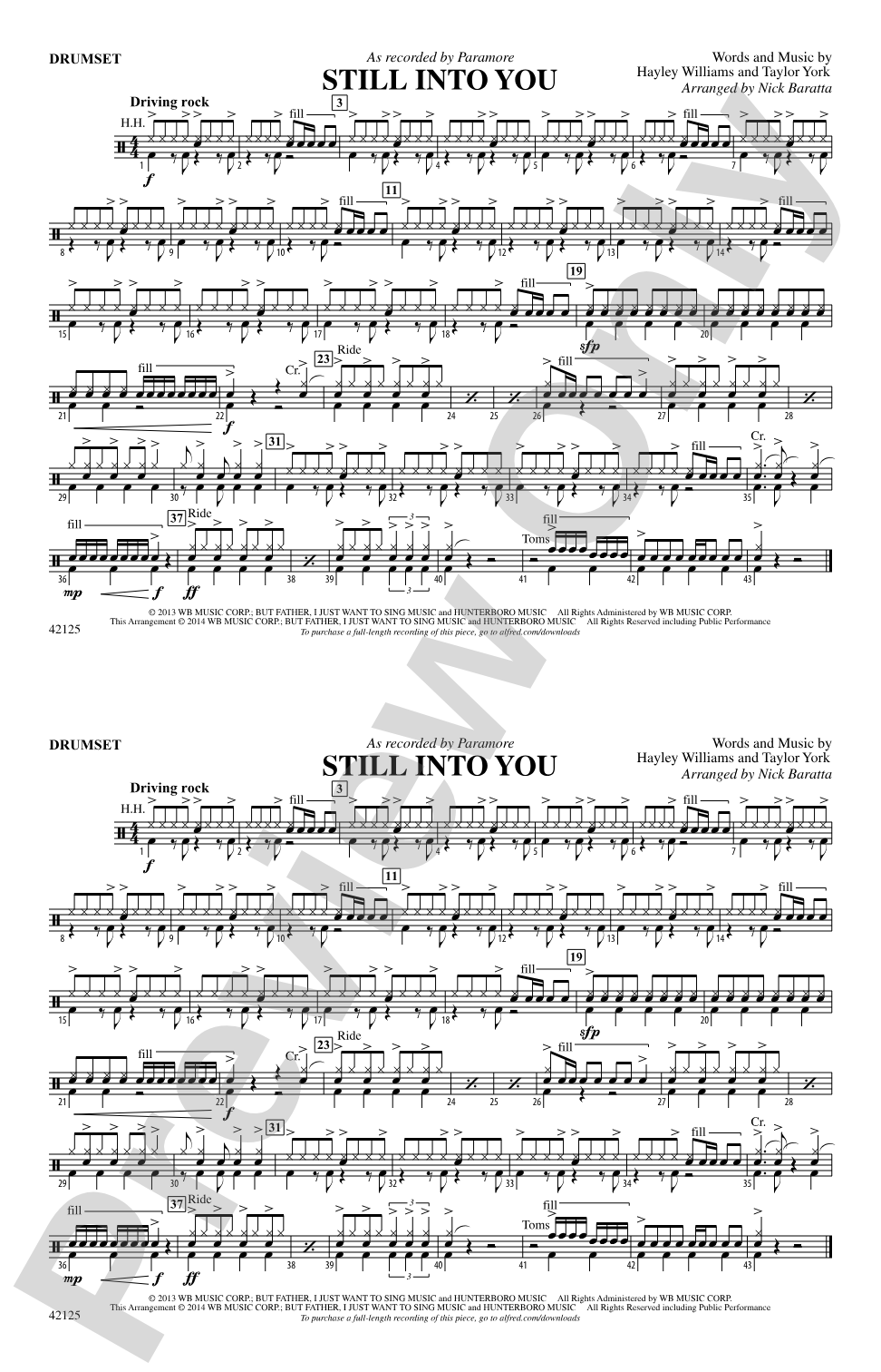Still into You: Drums