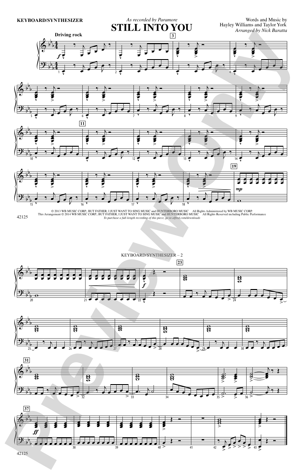Still into You: Piano Accompaniment