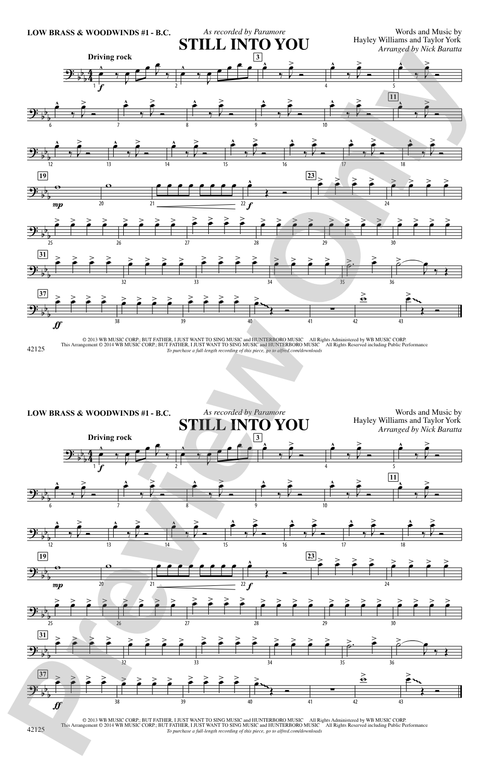 Still into You: Low Brass & Woodwinds #1 - Bass Clef