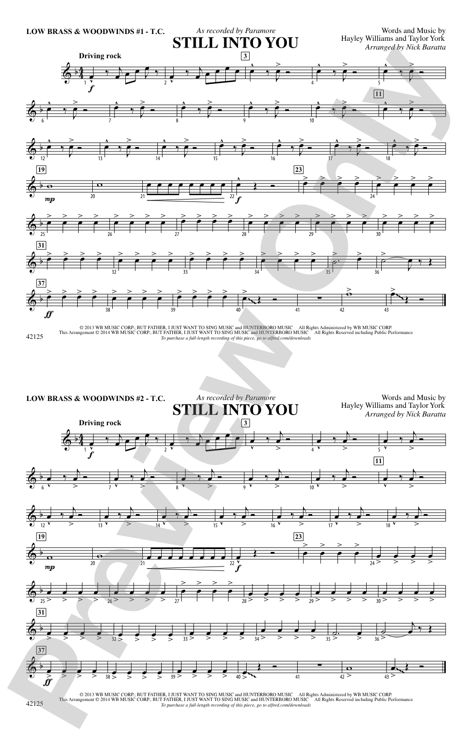 Still into You: Low Brass & Woodwinds #1 - Treble Clef