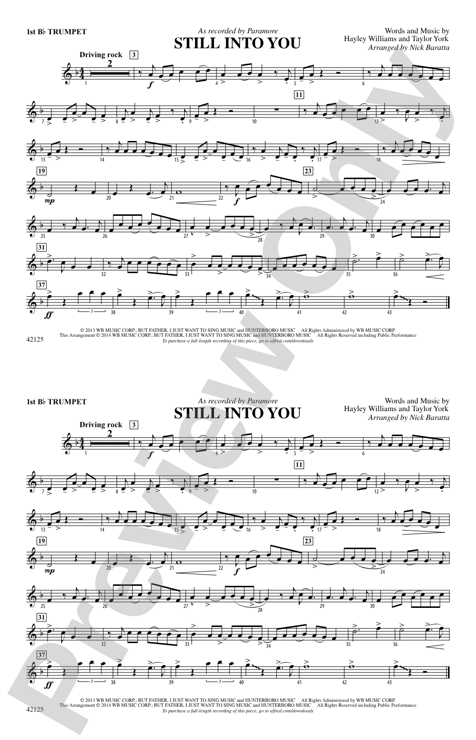 Still into You: 1st B-flat Trumpet