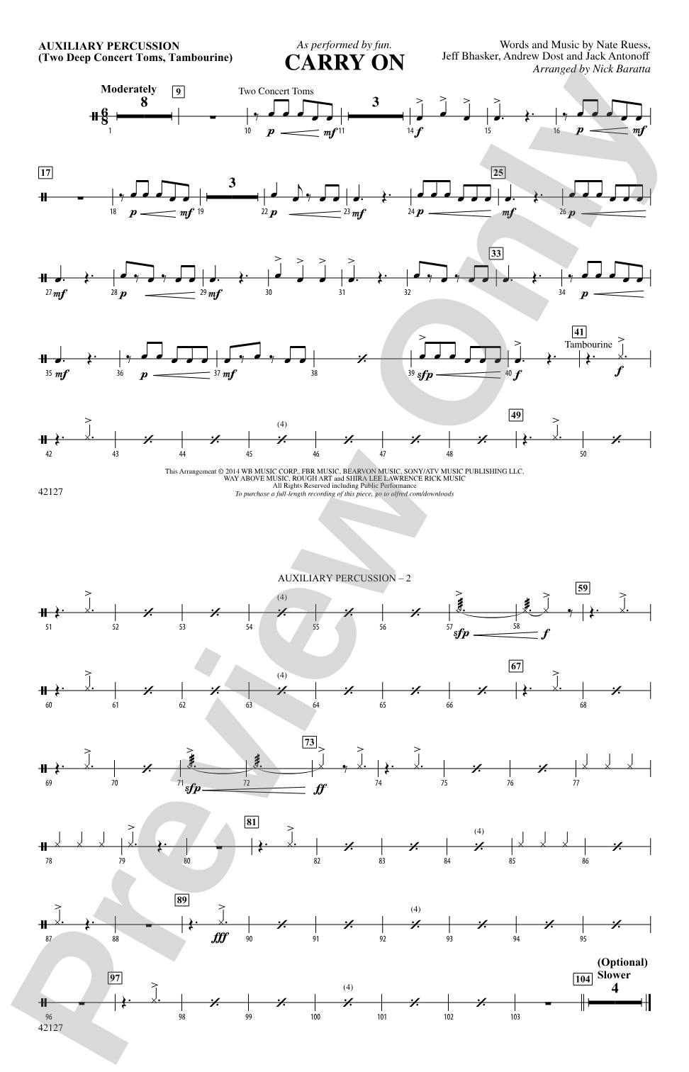 Carry On: Auxiliary Percussion
