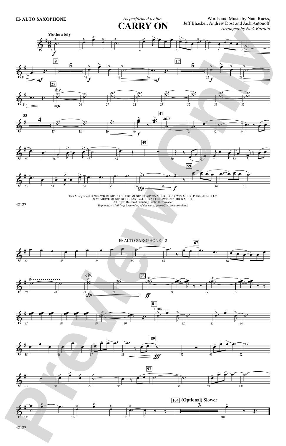 Carry On: E-flat Alto Saxophone