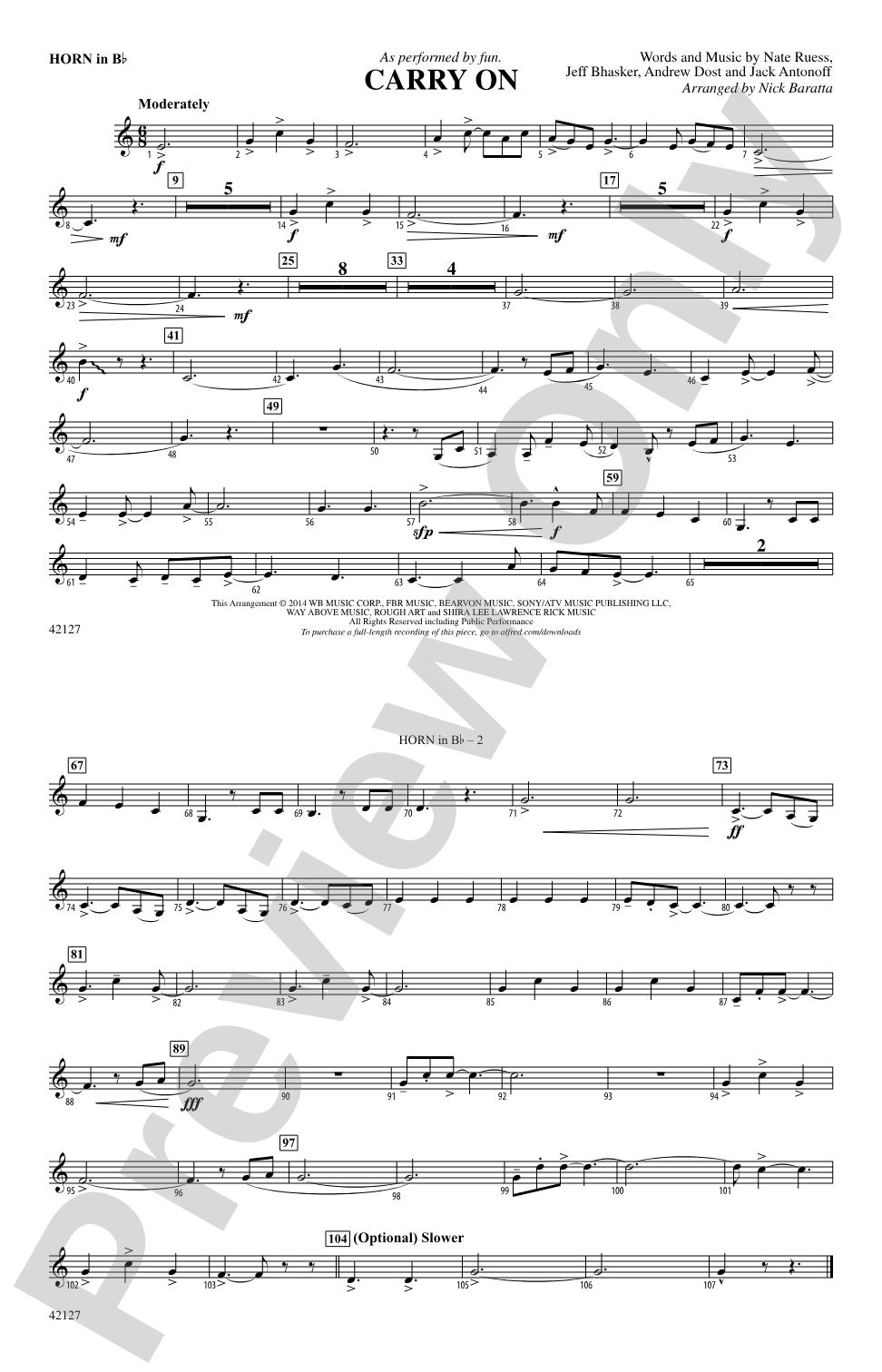 Carry On: Horn in B flat