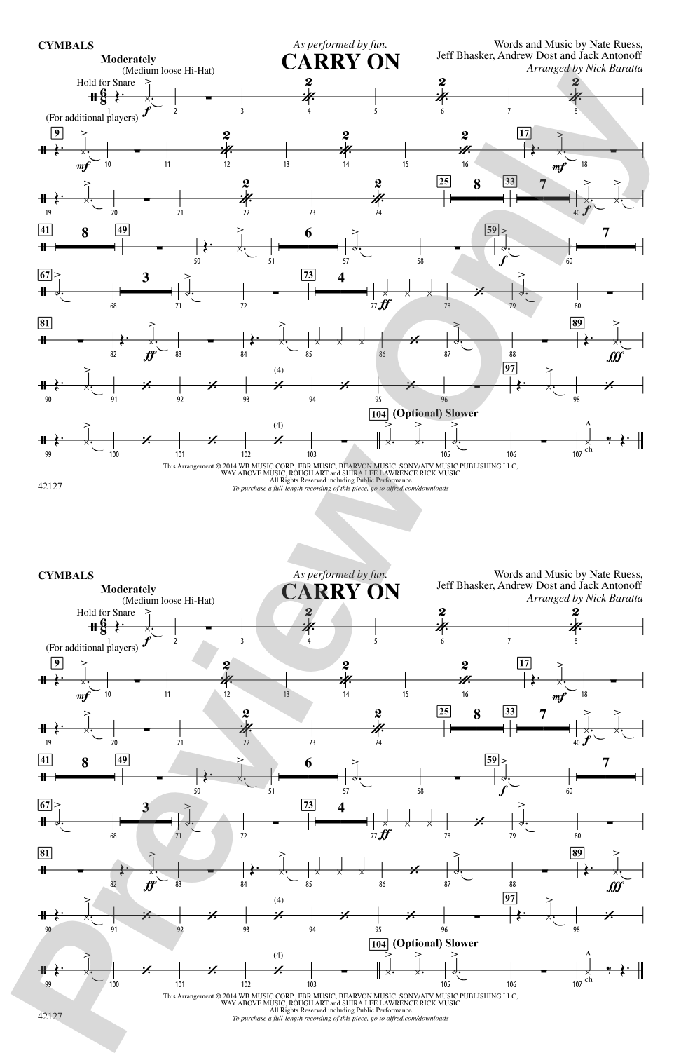 Carry On: Cymbals