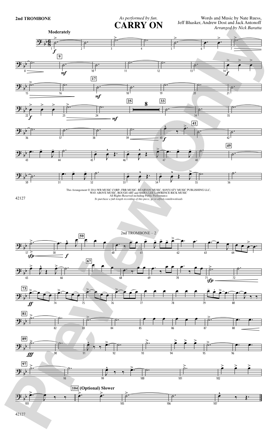 Carry On: 2nd Trombone