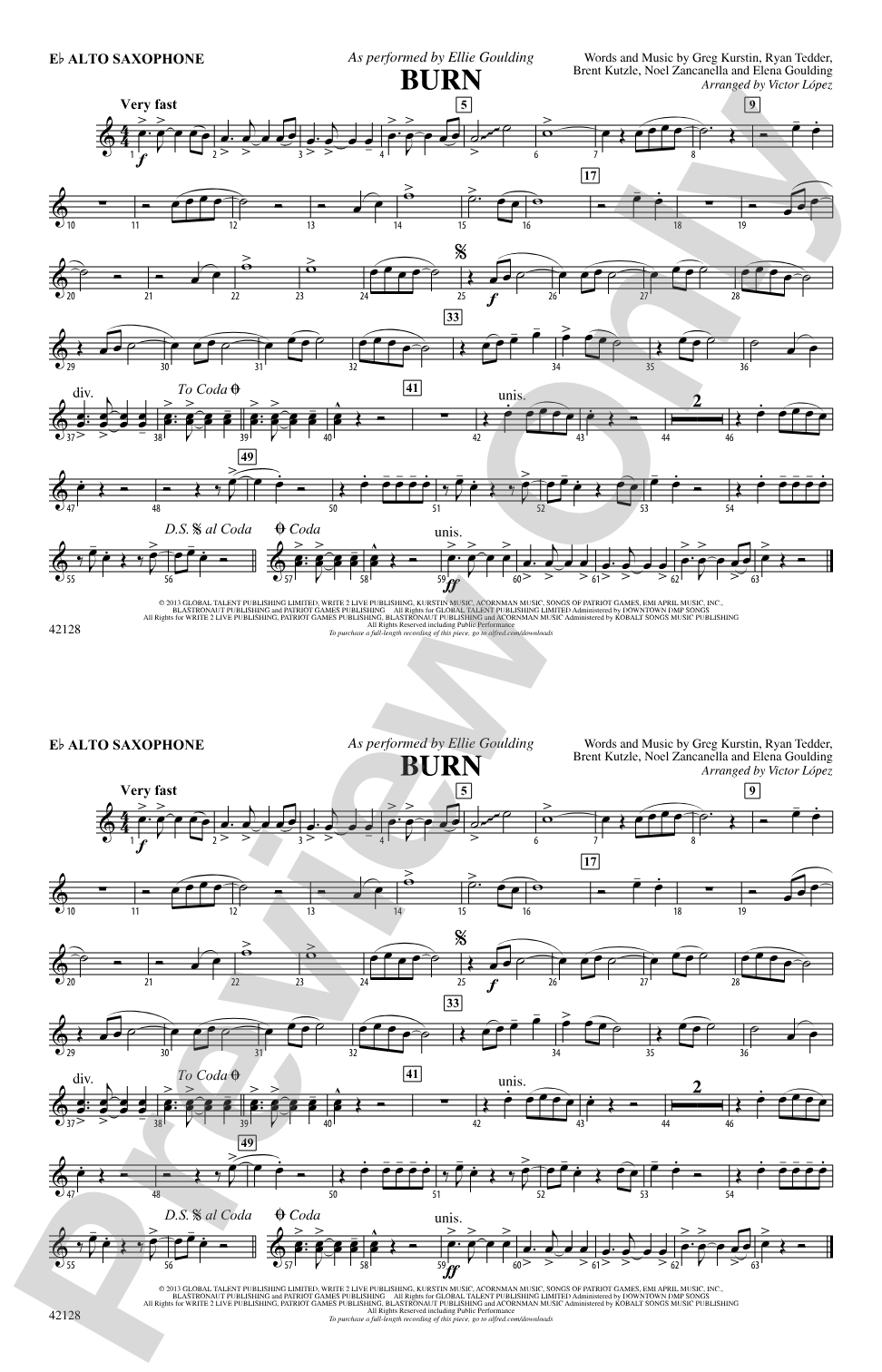 Burn: E-flat Alto Saxophone