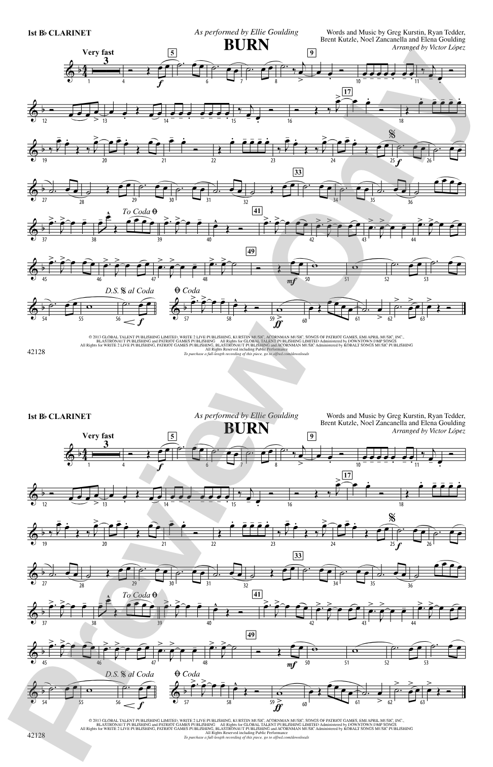 Burn: 1st B-flat Clarinet