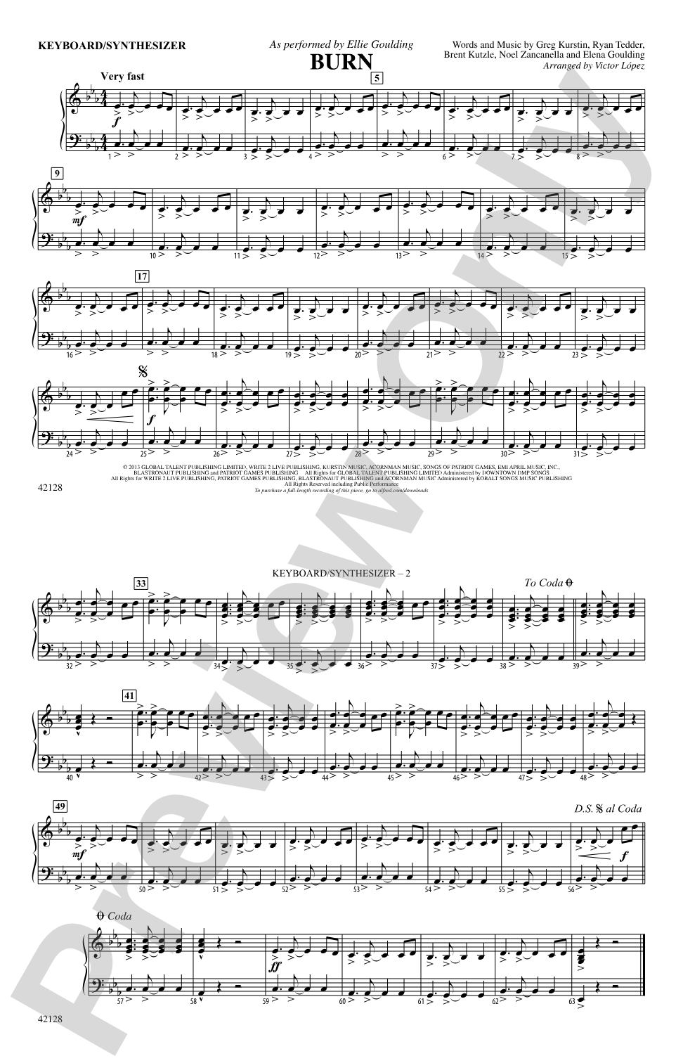 Burn: Piano Accompaniment