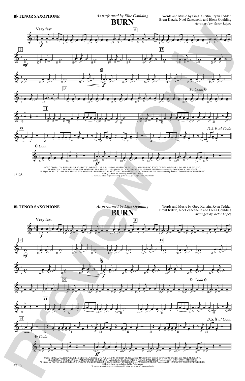 Burn: B-flat Tenor Saxophone