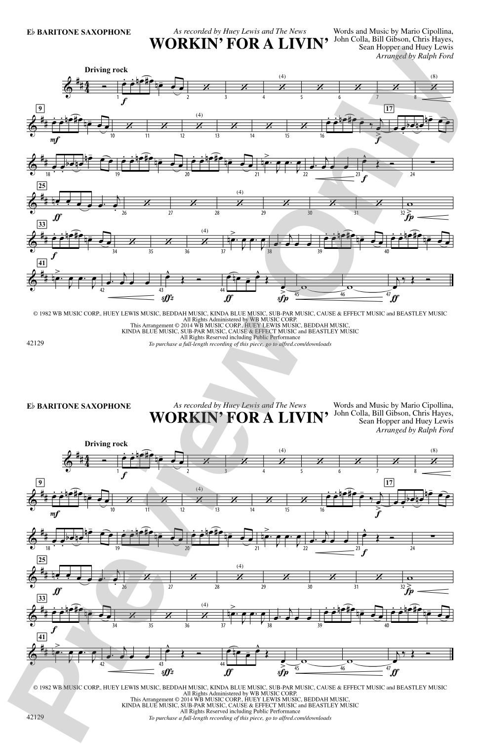 Workin' for a Livin': E-flat Baritone Saxophone