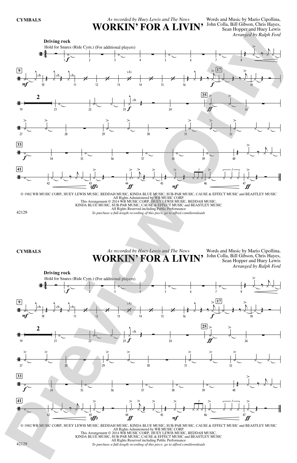 Workin' for a Livin': Cymbals