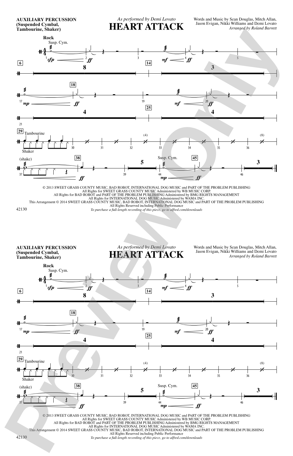 Heart Attack: Auxiliary Percussion