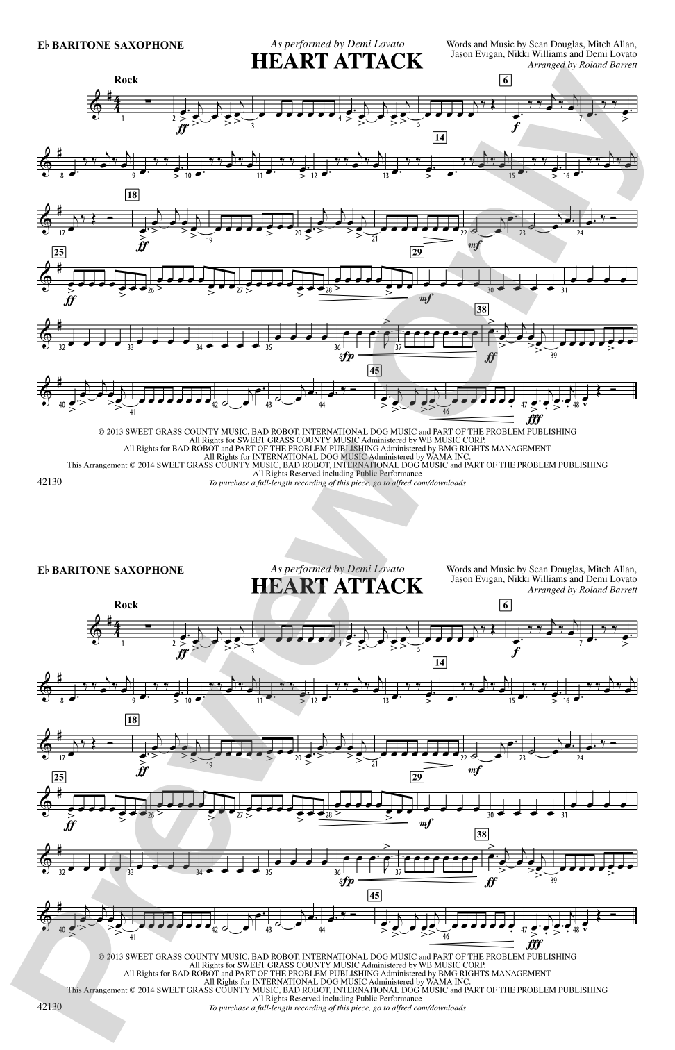 Heart Attack: E-flat Baritone Saxophone