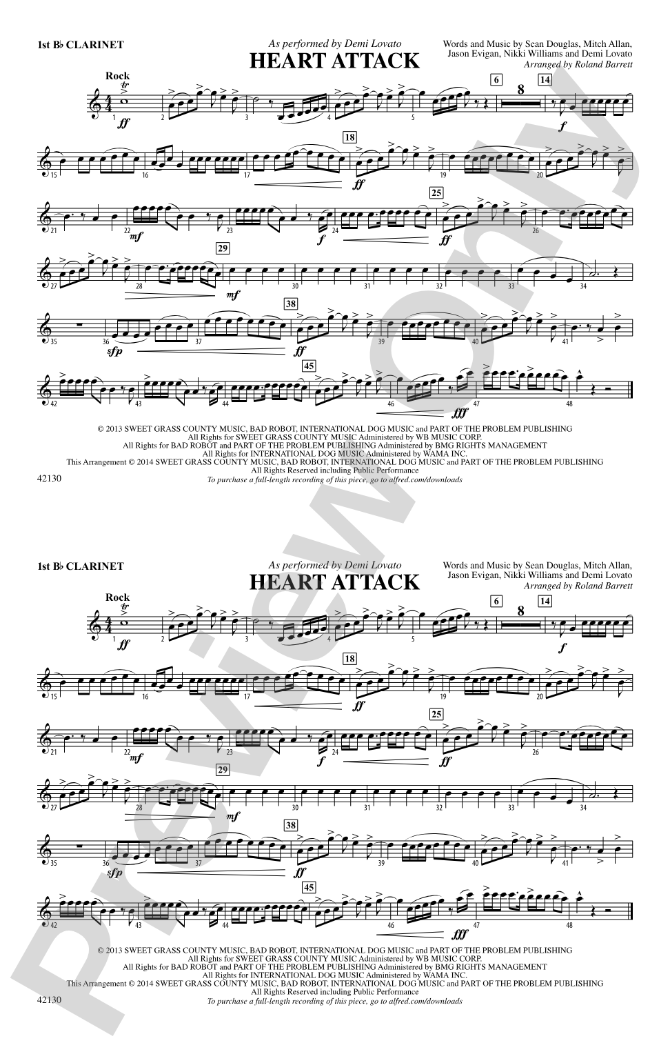 Heart Attack: 1st B-flat Clarinet