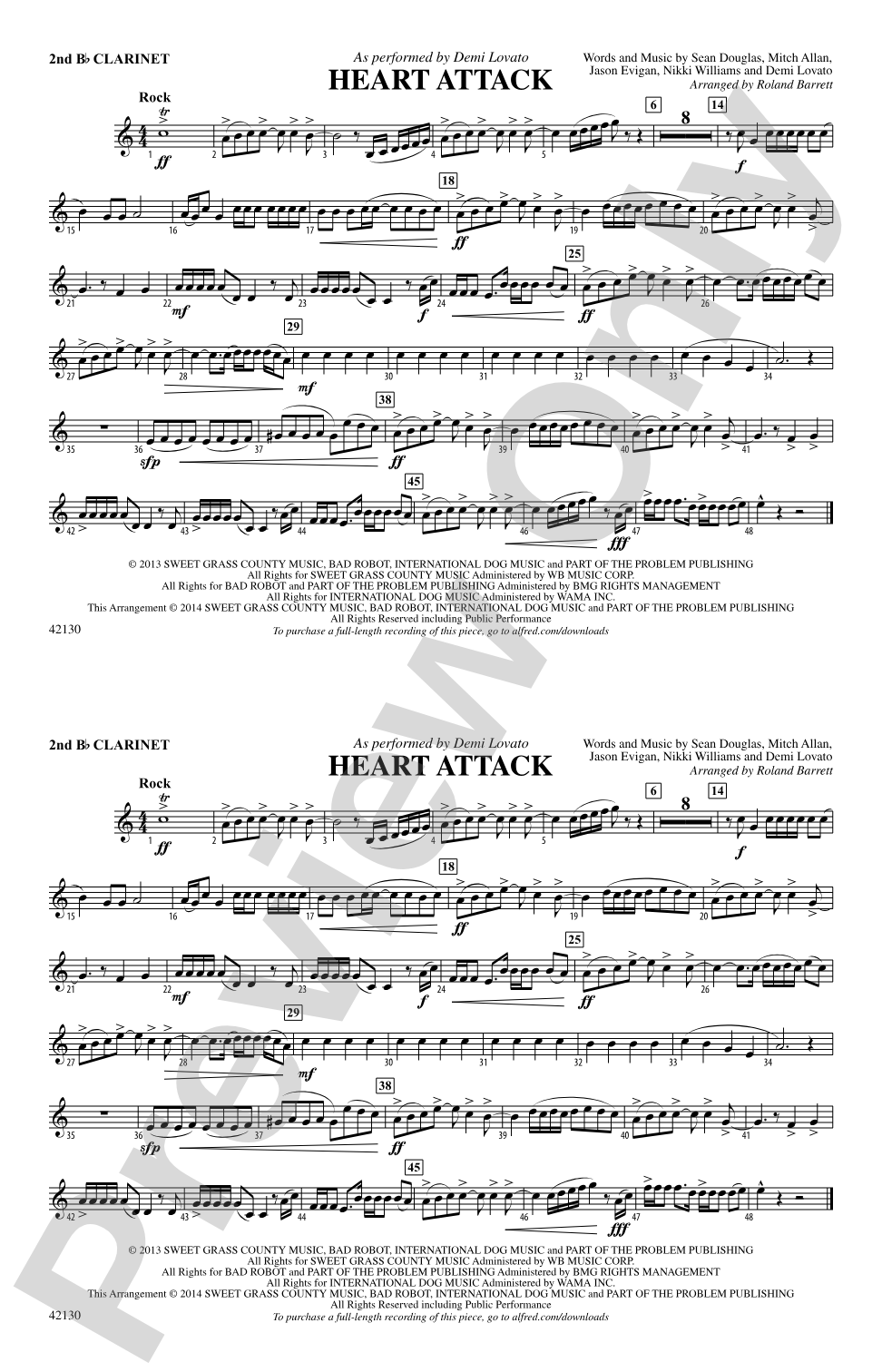 Heart Attack: 2nd B-flat Clarinet