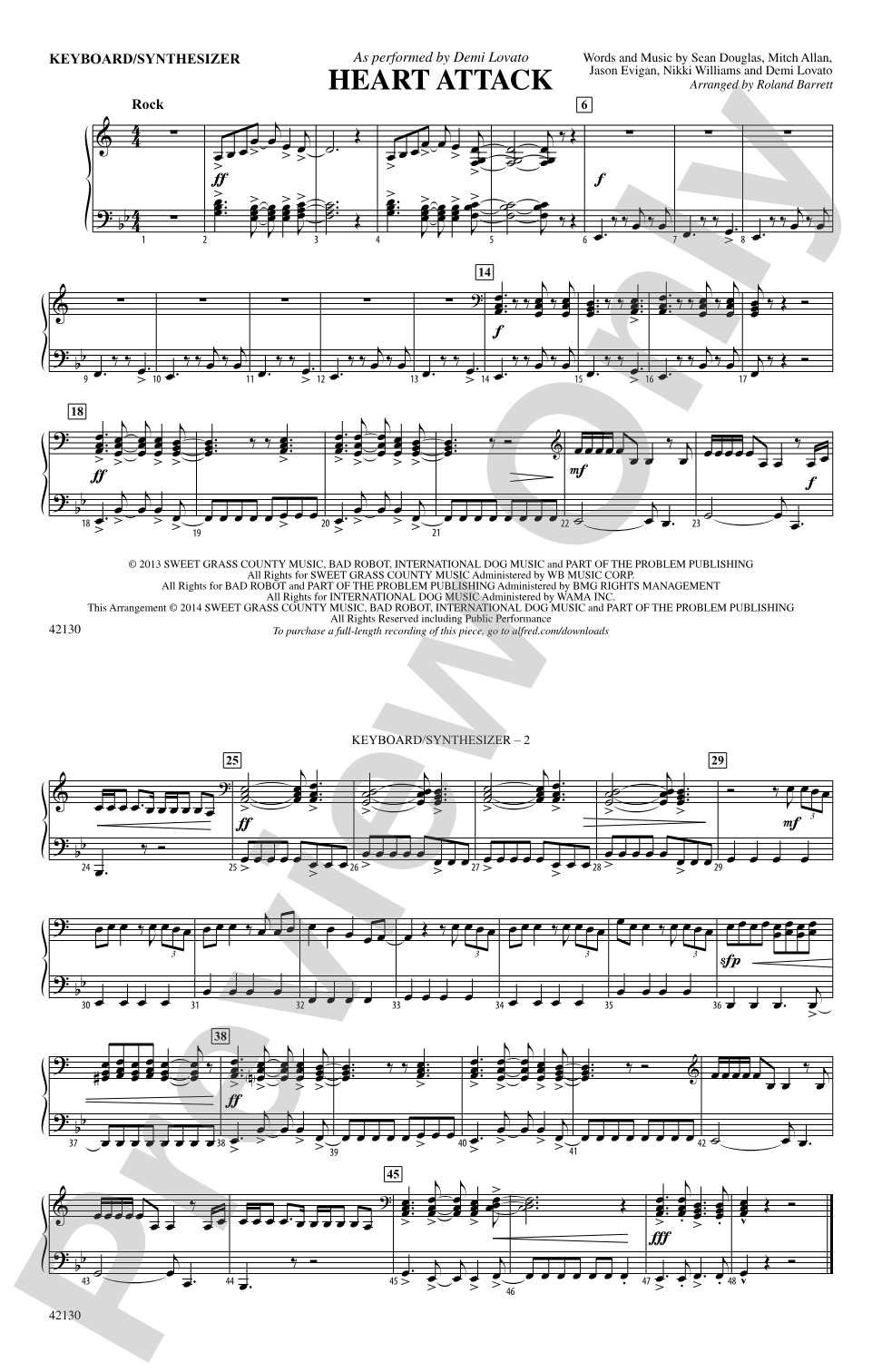 Heart Attack: Piano Accompaniment