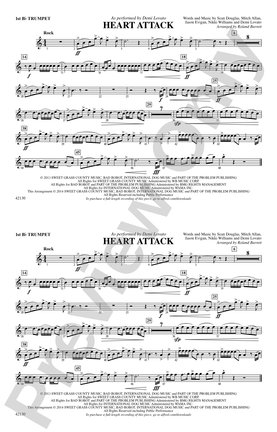 Heart Attack: 1st B-flat Trumpet