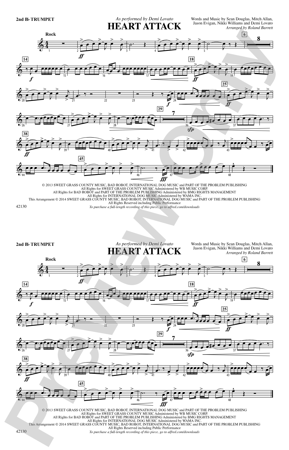 Heart Attack: 2nd B-flat Trumpet