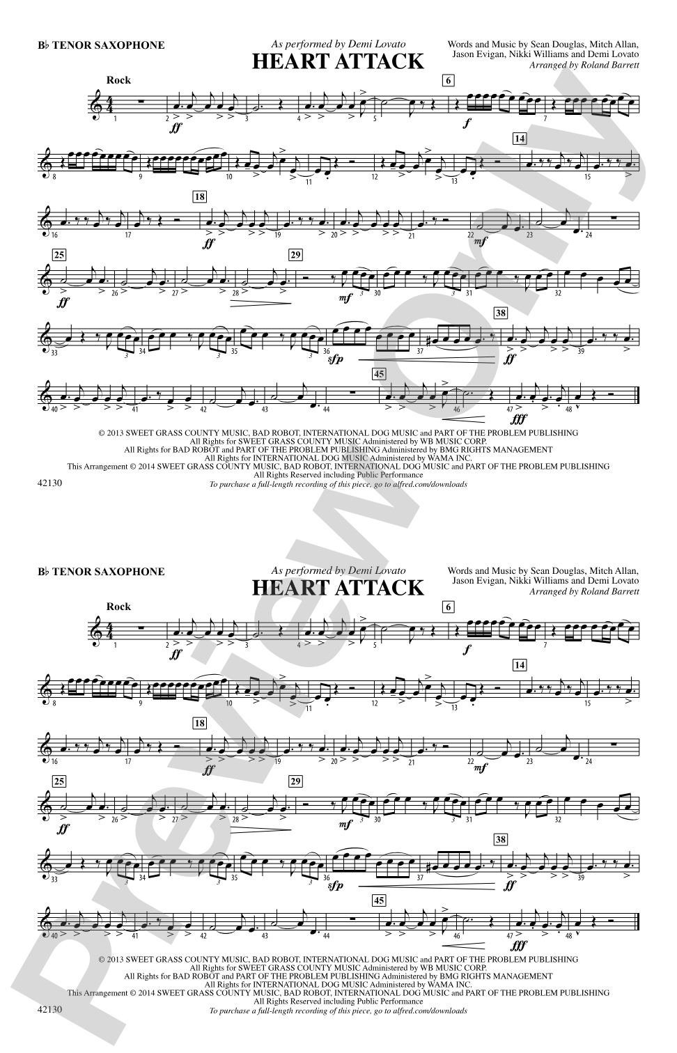 Heart Attack: B-flat Tenor Saxophone