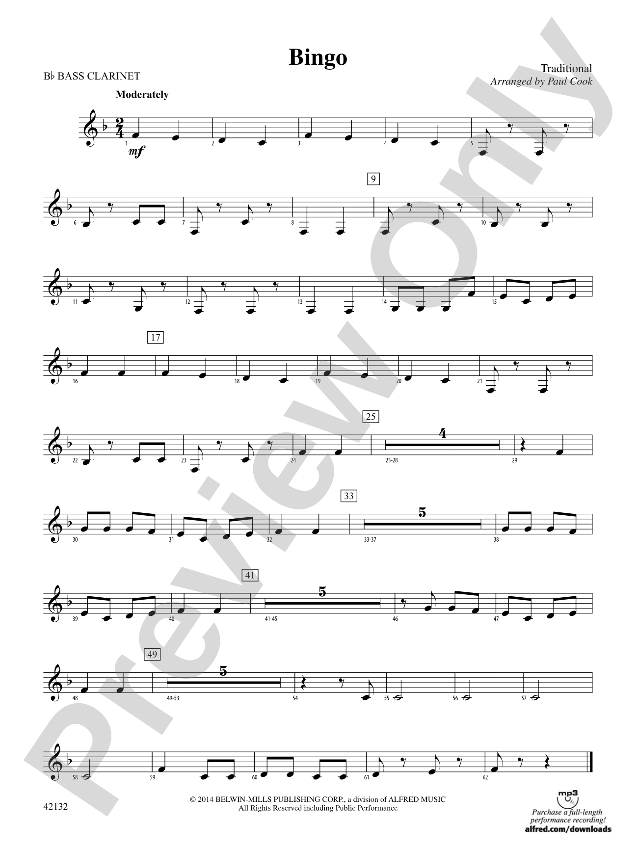 Bingo: B-flat Bass Clarinet